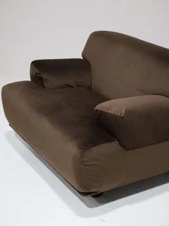 Modulares Fianda Sofa & Sessel aus Braunem Samt von Vico Magistretti für Cassina, 1970er, 4er Set