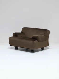 Modulares Fianda Sofa & Sessel aus Braunem Samt von Vico Magistretti für Cassina, 1970er, 4er Set
