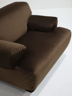 Modulares Fianda Sofa & Sessel aus Braunem Samt von Vico Magistretti für Cassina, 1970er, 4er Set