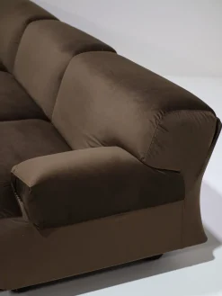 Modulares Fianda Sofa & Sessel aus Braunem Samt von Vico Magistretti für Cassina, 1970er, 4er Set