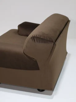 Modulares Fianda Sofa & Sessel aus Braunem Samt von Vico Magistretti für Cassina, 1970er, 4er Set