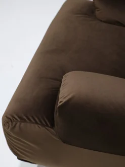 Modulares Fianda Sofa & Sessel aus Braunem Samt von Vico Magistretti für Cassina, 1970er, 4er Set