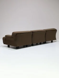 Modulares Fianda Sofa & Sessel aus Braunem Samt von Vico Magistretti für Cassina, 1970er, 4er Set