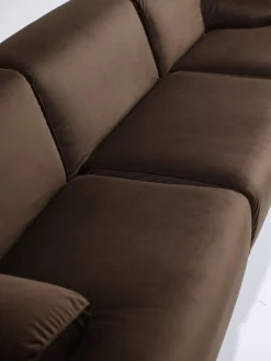 Modulares Fianda Sofa & Sessel aus Braunem Samt von Vico Magistretti für Cassina, 1970er, 4er Set