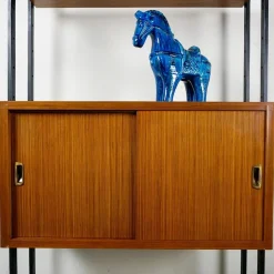 Modulares freistehendes raumhohes italienisches Mid-Century Bücherregal, 1950er