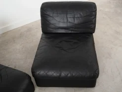 Modulares Ledersofa, Italienisches Design, 1970er, Made in Italy, 2er Set