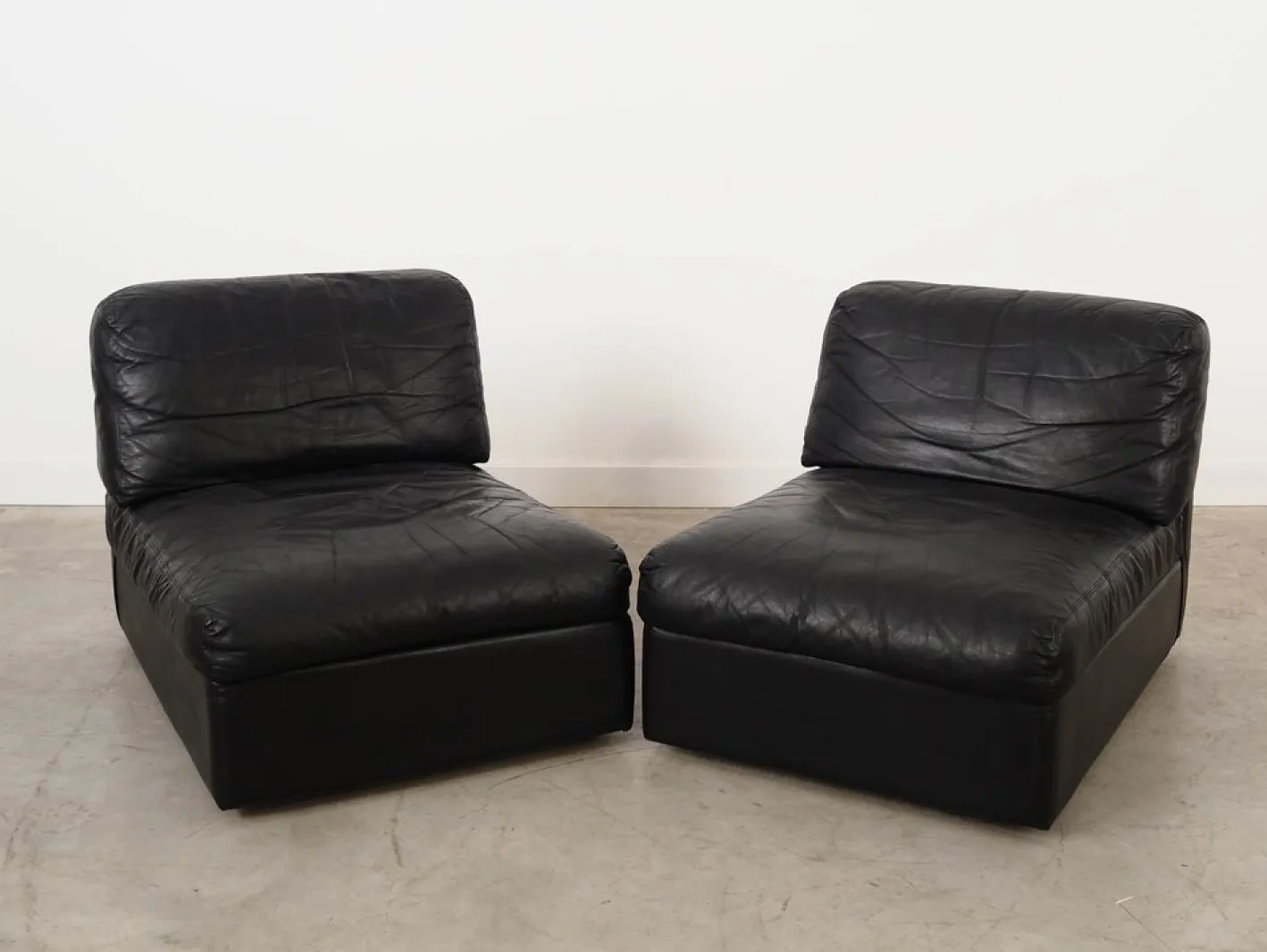 Modulares Ledersofa, Italienisches Design, 1970er, Made in Italy, 2er Set
