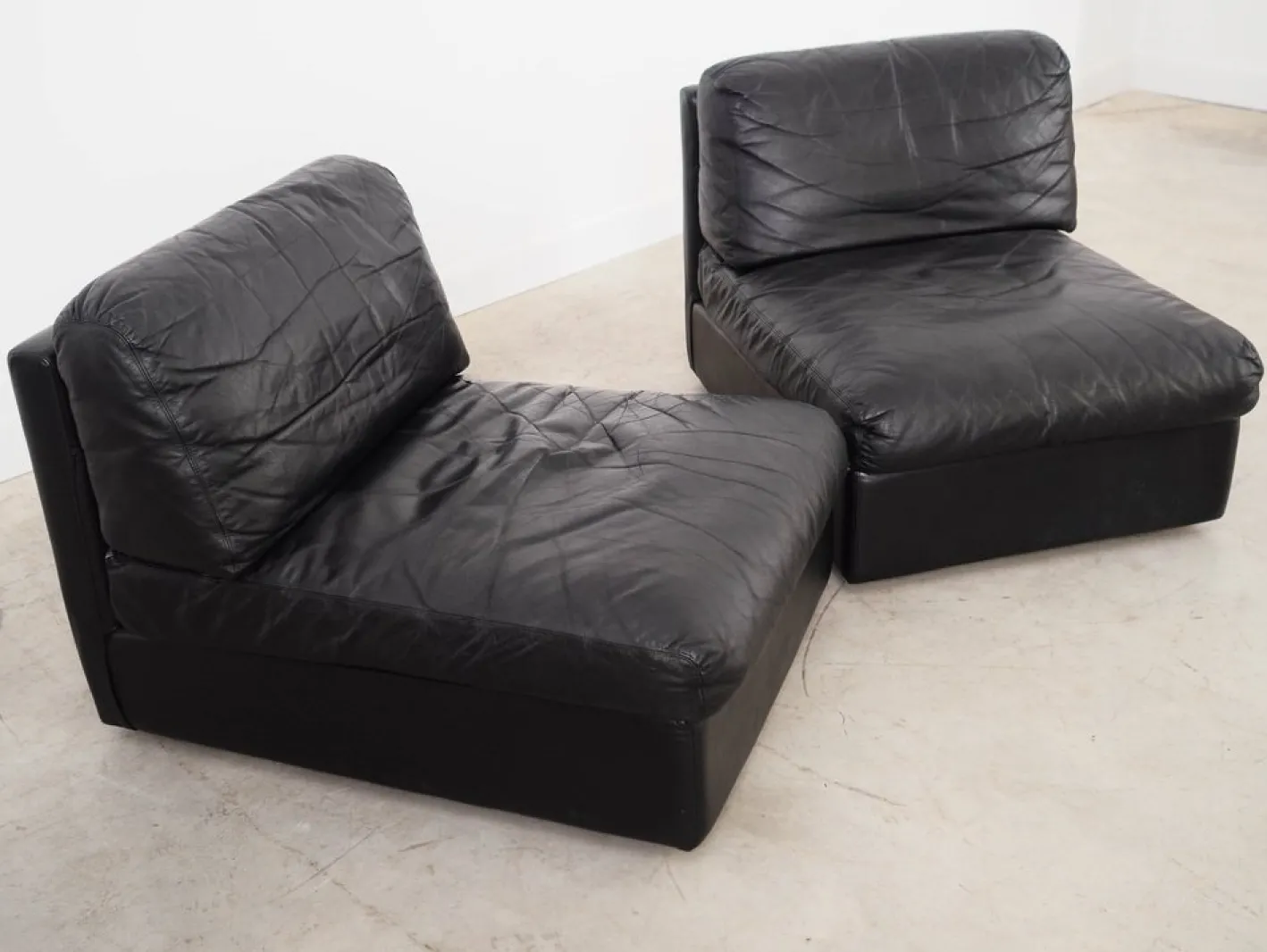 Modulares Ledersofa, Italienisches Design, 1970er, Made in Italy, 2er Set