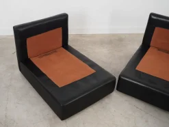 Modulares Ledersofa, Italienisches Design, 1970er, Made in Italy, 2er Set