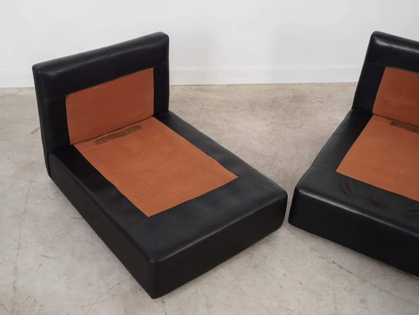 Modulares Ledersofa, Italienisches Design, 1970er, Made in Italy, 2er Set