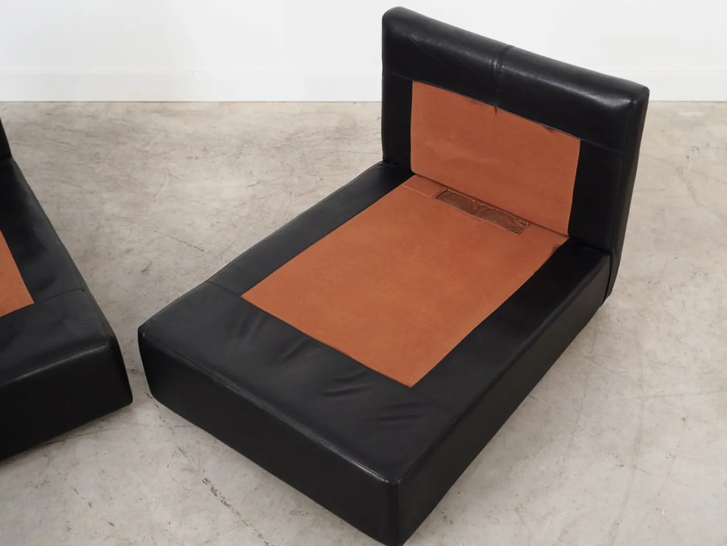 Modulares Ledersofa, Italienisches Design, 1970er, Made in Italy, 2er Set
