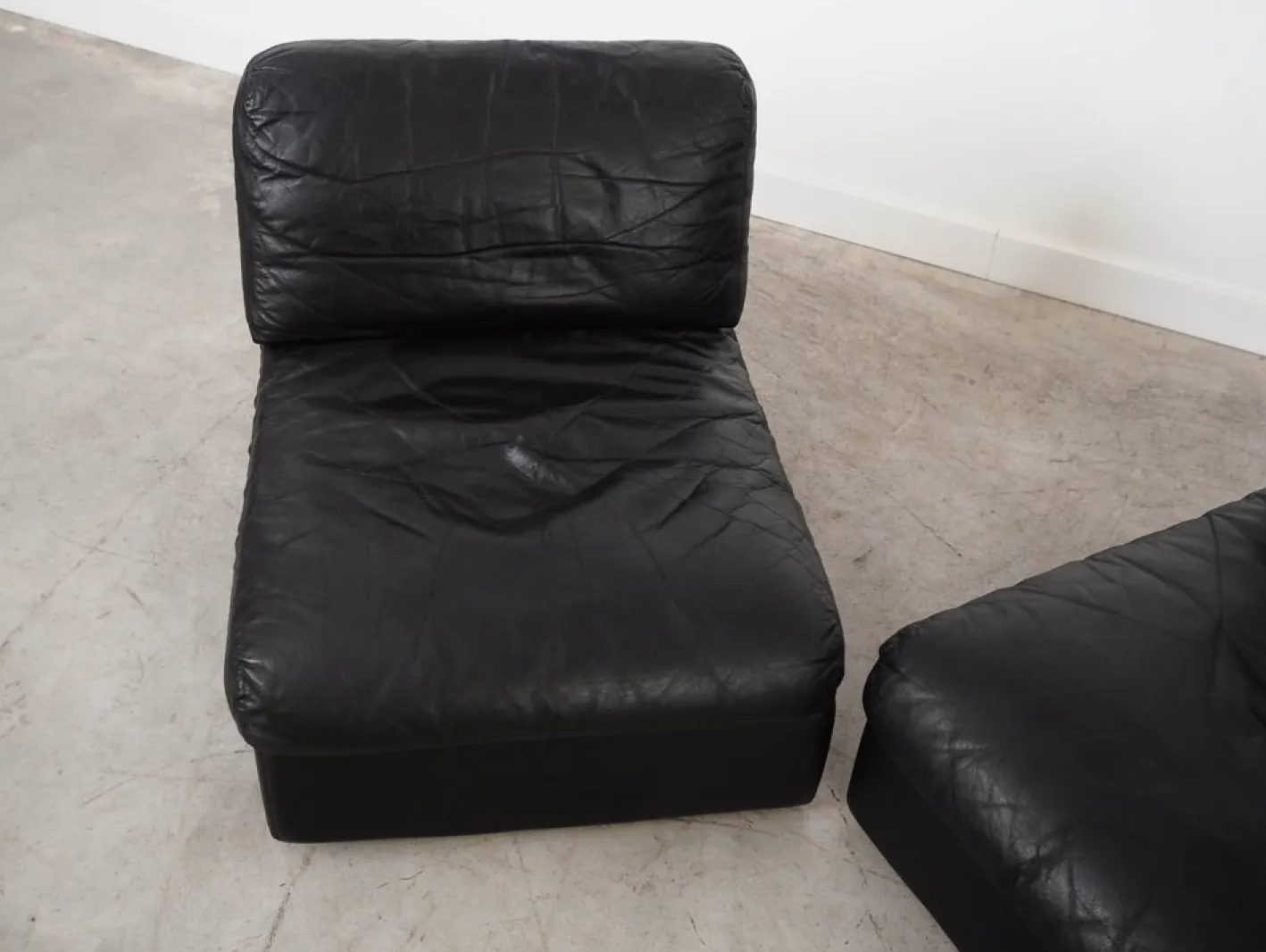 Modulares Ledersofa, Italienisches Design, 1970er, Made in Italy, 2er Set