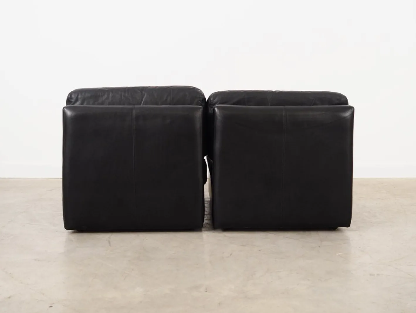 Modulares Ledersofa, Italienisches Design, 1970er, Made in Italy, 2er Set