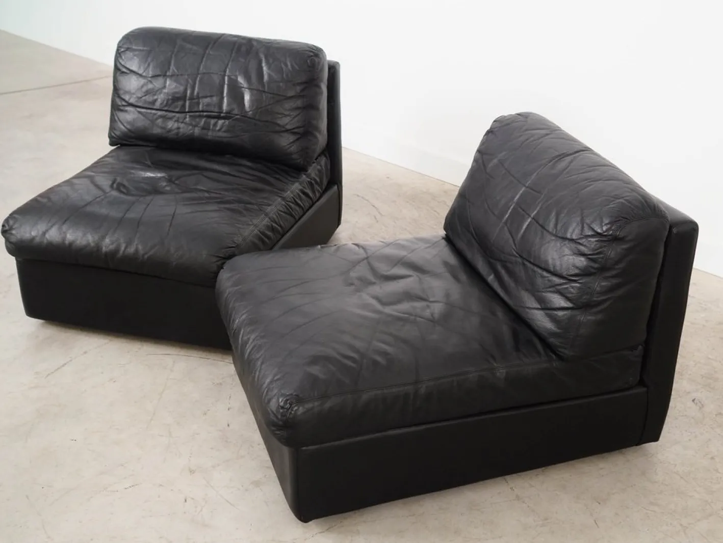 Modulares Ledersofa, Italienisches Design, 1970er, Made in Italy, 2er Set