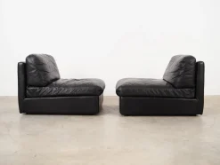 Modulares Ledersofa, Italienisches Design, 1970er, Made in Italy, 2er Set