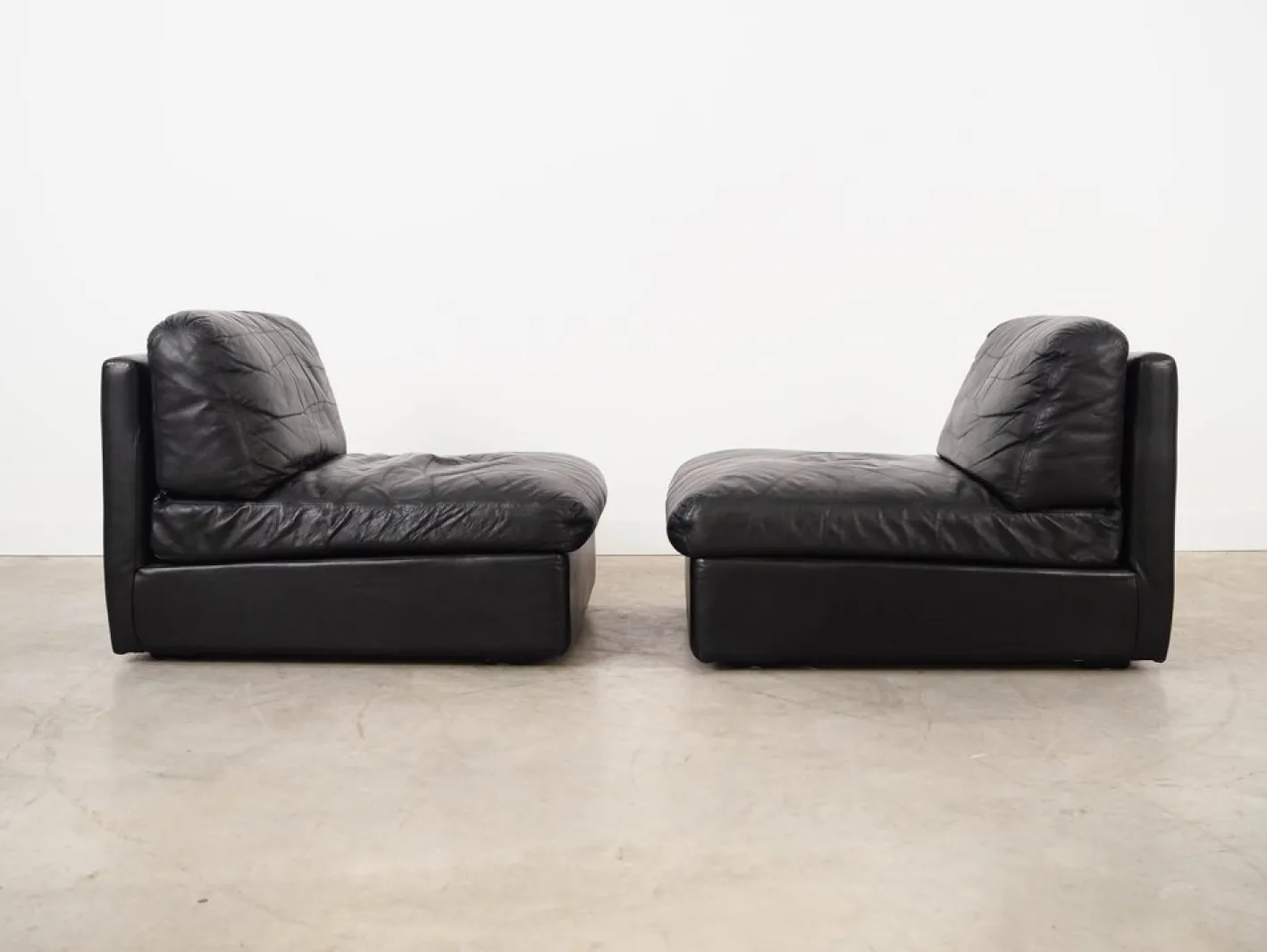 Modulares Ledersofa, Italienisches Design, 1970er, Made in Italy, 2er Set