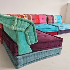 Modulares Mah Jong 4-Sitzer Sofa in Blau von H. Hopfer für Roche Bobois, 1990er, 4er Set