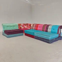 Modulares Mah Jong 4-Sitzer Sofa in Blau von H. Hopfer für Roche Bobois, 1990er, 4er Set