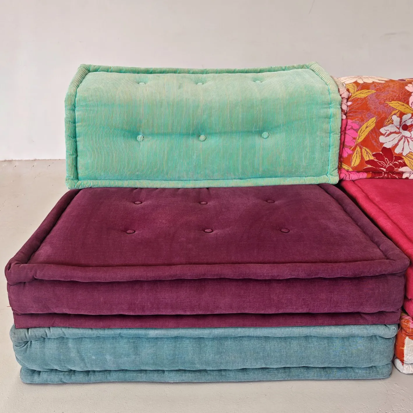 Modulares Mah Jong 4-Sitzer Sofa in Blau von H. Hopfer für Roche Bobois, 1990er, 4er Set