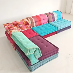 Modulares Mah Jong 4-Sitzer Sofa in Blau von H. Hopfer für Roche Bobois, 1990er, 4er Set