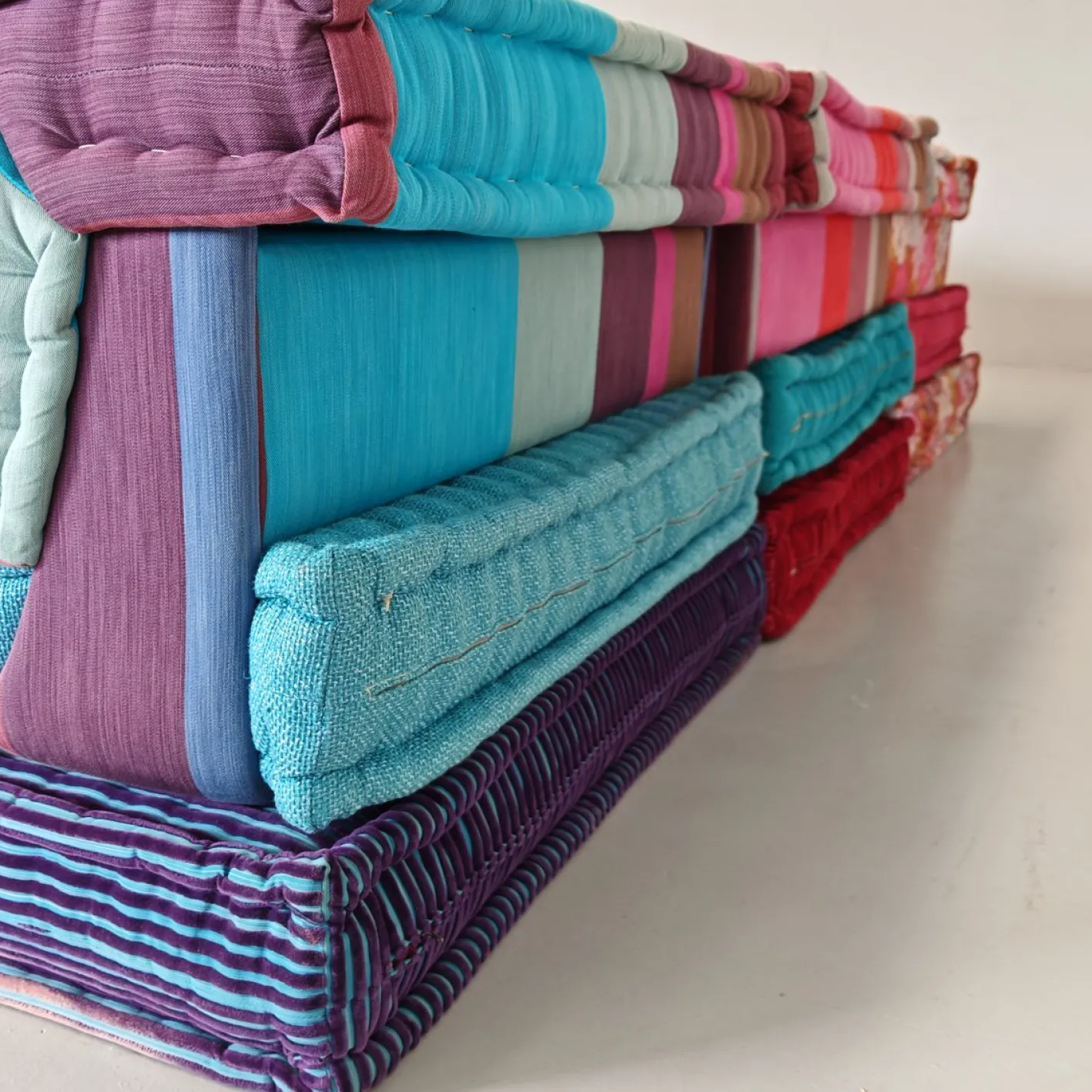 Modulares Mah Jong 4-Sitzer Sofa in Blau von H. Hopfer für Roche Bobois, 1990er, 4er Set