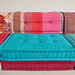 Modulares Mah Jong 4-Sitzer Sofa in Blau von H. Hopfer für Roche Bobois, 1990er, 4er Set