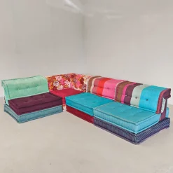 Modulares Mah Jong 4-Sitzer Sofa in Blau von H. Hopfer für Roche Bobois, 1990er, 4er Set