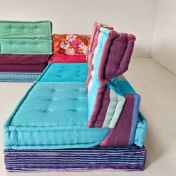 Modulares Mah Jong 4-Sitzer Sofa in Blau von H. Hopfer für Roche Bobois, 1990er, 4er Set
