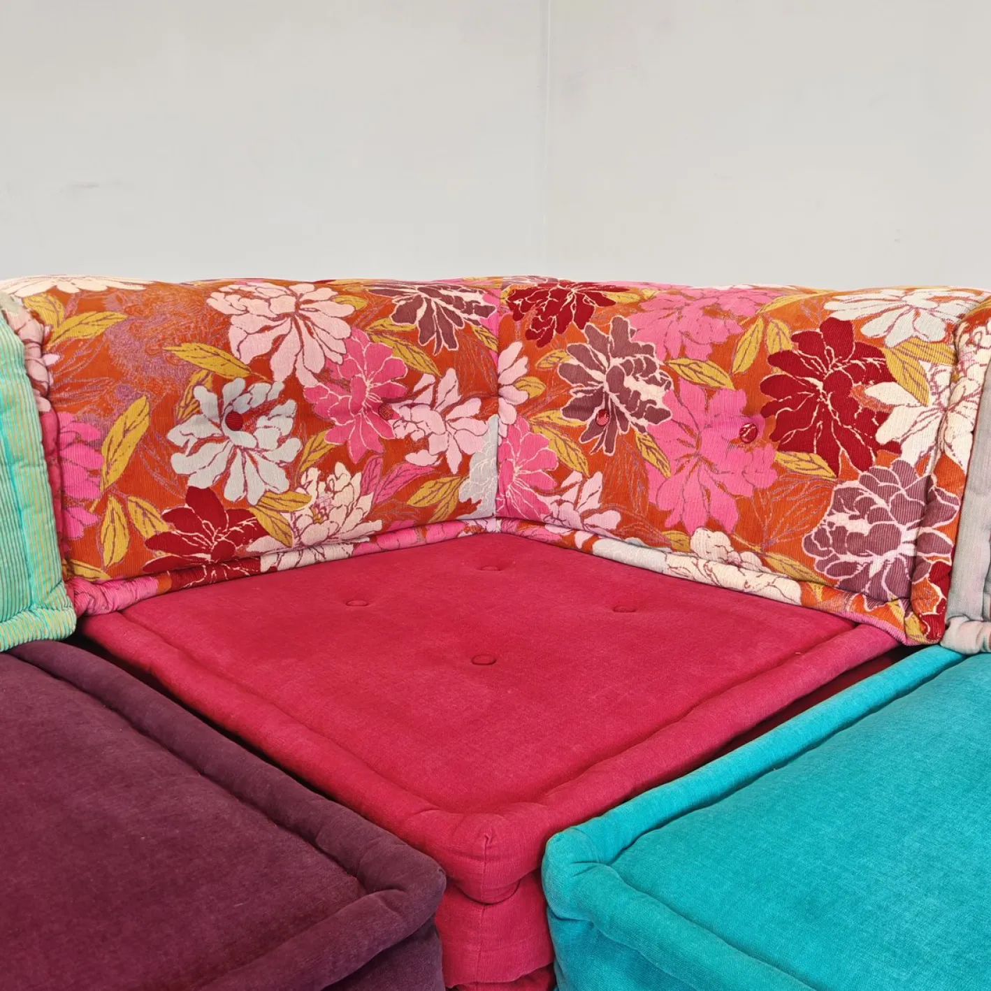 Modulares Mah Jong 4-Sitzer Sofa in Blau von H. Hopfer für Roche Bobois, 1990er, 4er Set