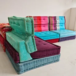Modulares Mah Jong 4-Sitzer Sofa in Blau von H. Hopfer für Roche Bobois, 1990er, 4er Set