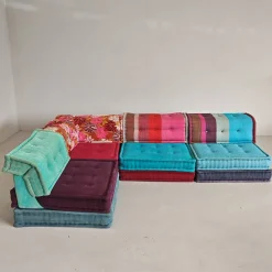 Modulares Mah Jong 4-Sitzer Sofa in Blau von H. Hopfer für Roche Bobois, 1990er, 4er Set