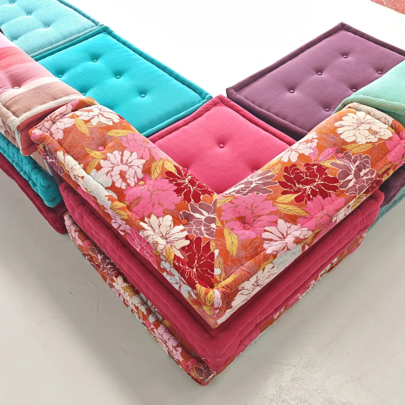 Modulares Mah Jong 4-Sitzer Sofa in Blau von H. Hopfer für Roche Bobois, 1990er, 4er Set