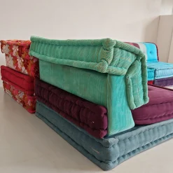Modulares Mah Jong 4-Sitzer Sofa in Blau von H. Hopfer für Roche Bobois, 1990er, 4er Set