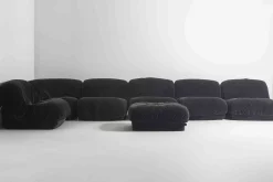 Modulares Patate Sofa aus schwarzem Cordsamt von Airborne, 1970er, 7 . Set