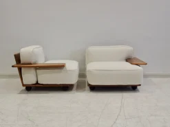 Modulares Pianura Sofa aus weißem Stoff von Mario Bellini für Cassina, 1970er, 2er Set