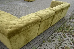 Modulares Sofa aus Olivgrünem Samtstoff von Laauser, 1970er, 7 Set