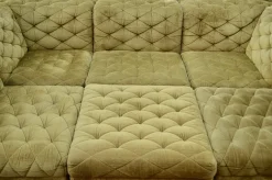 Modulares Sofa aus Olivgrünem Samtstoff von Laauser, 1970er, 7 Set