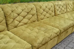 Modulares Sofa aus Olivgrünem Samtstoff von Laauser, 1970er, 7 Set