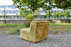 Modulares Sofa aus Olivgrünem Samtstoff von Laauser, 1970er, 7 Set