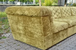 Modulares Sofa aus Olivgrünem Samtstoff von Laauser, 1970er, 7 Set