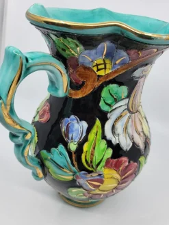 Monaco Keramikvase mit Vergoldetem Dekor von Cerart, 1950