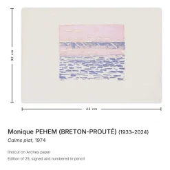 Monique Pehem (Breton-Prouté), Calme Plat, 1974, Linolschnitt