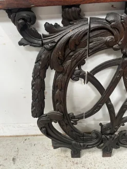 Monogrammed Carved Oak Architectural Element, 18th Century