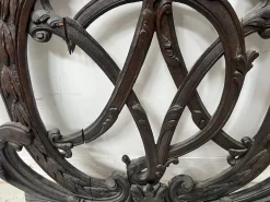 Monogrammed Carved Oak Architectural Element, 18th Century