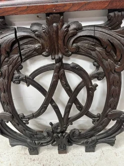 Monogrammed Carved Oak Architectural Element, 18th Century