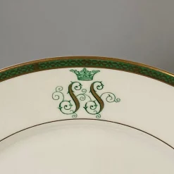 Monogrammiertes SS Tellerset mit Goldverzierungen von Bareuther Bavaria, 1930er, 40 . Set