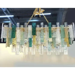 Monumentaler Rechteckiger Streifen Kronleuchter aus Muranoglas von Simoeng