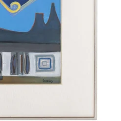Mário Cesariny, Komposition mit Vogel, 20. Jh., Acryl auf Papier