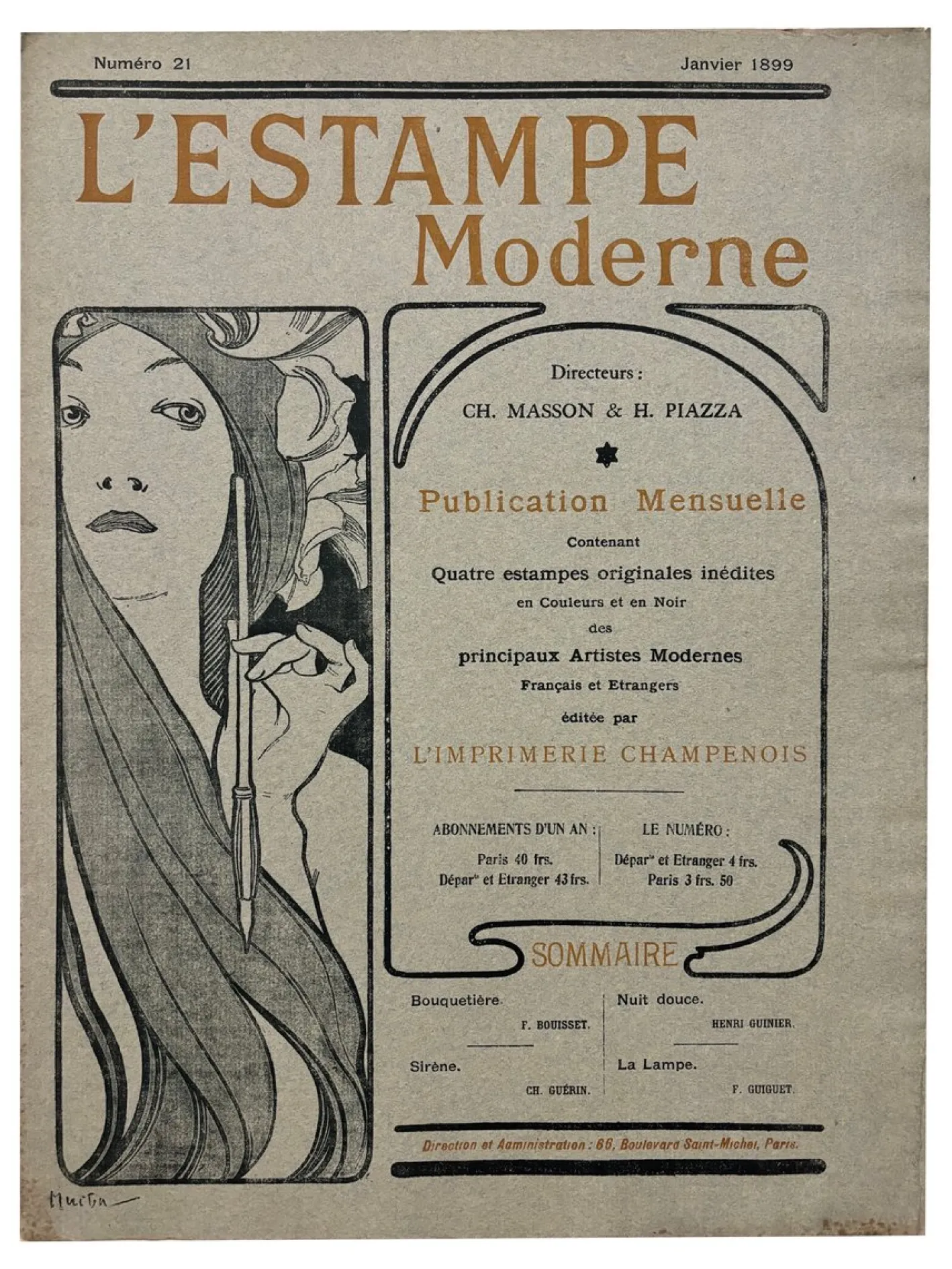 Mucha, Cover für l'Estampe Moderne, 1899, Lithographie