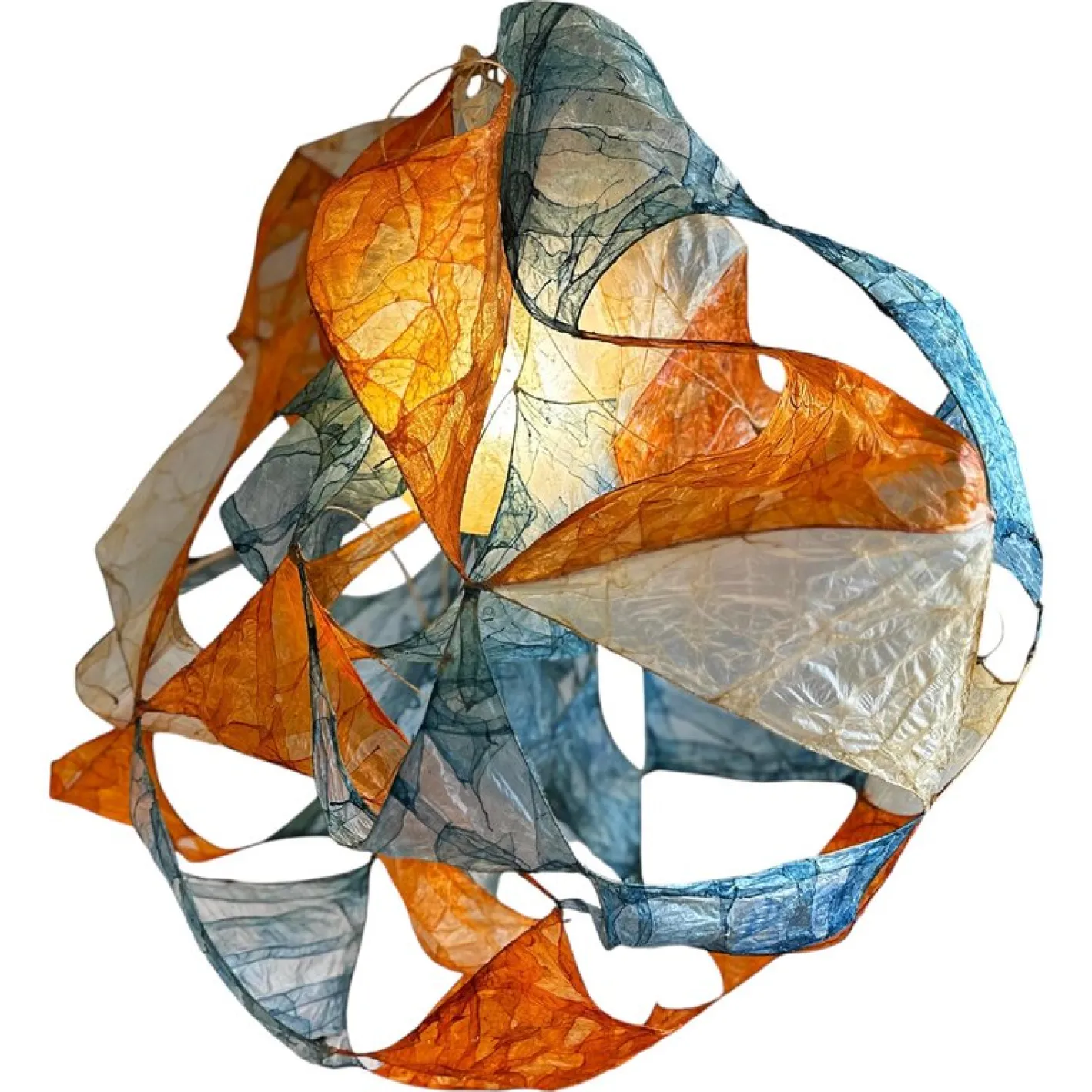 Multi Léa Hängelampe aus Bio Material mit natürlichen Farben von Thibault Philip